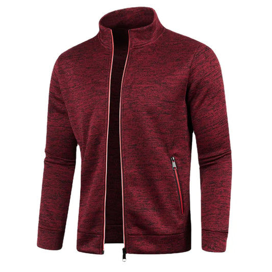 Men's Zipper Knit Long Sleeves Sweater Coat