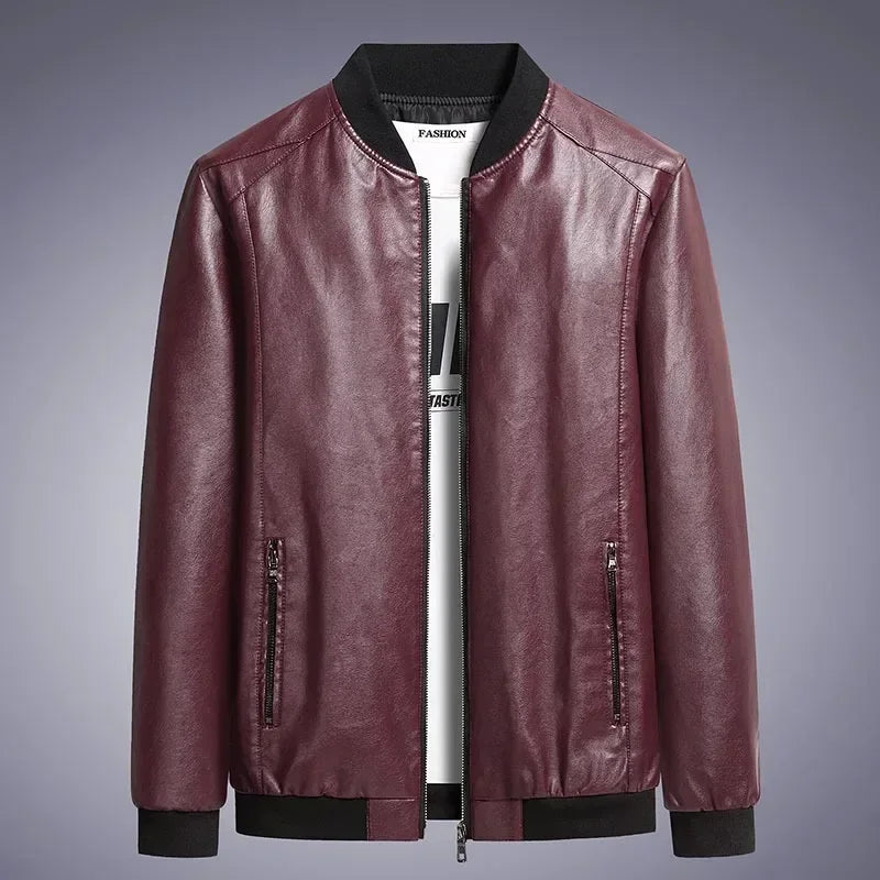 Autumn New Men Leather Coat