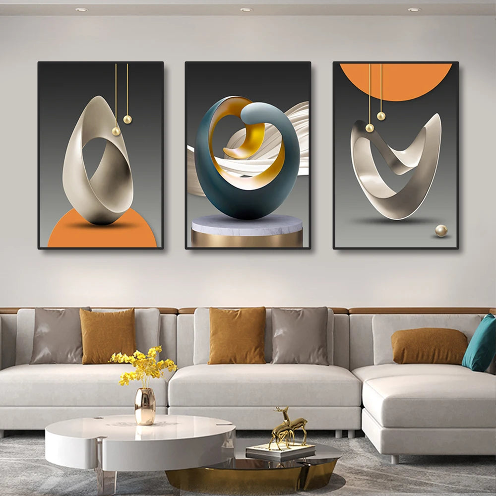 3pcs Modern Geometric Wall Art