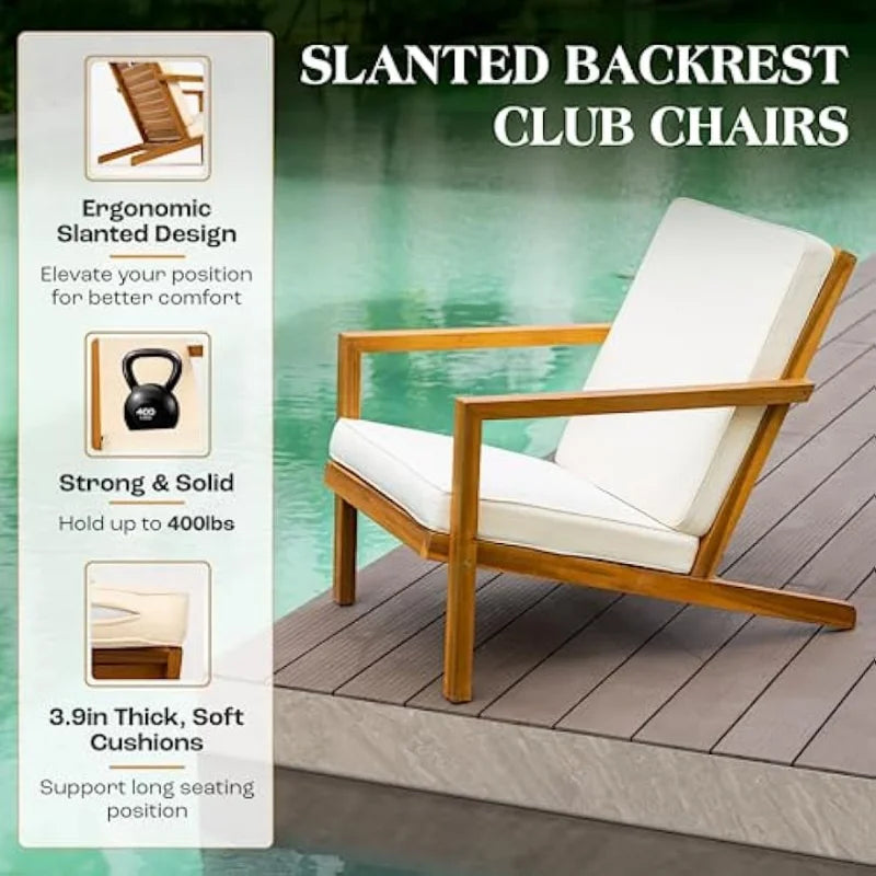 Outdoor Club Chairs Set of 2