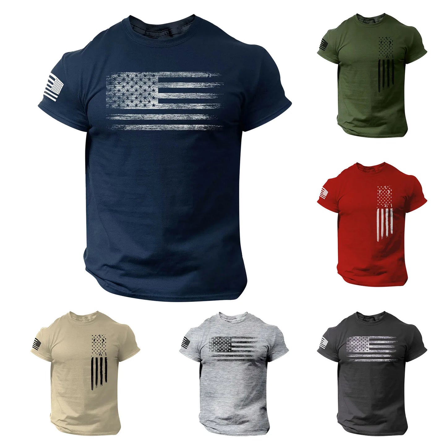 Men T Shirts Shirts Men'S American Flag T-Shirt Patriotic Tee Short Sleeve  Apperal Workout Muscle T Shirts