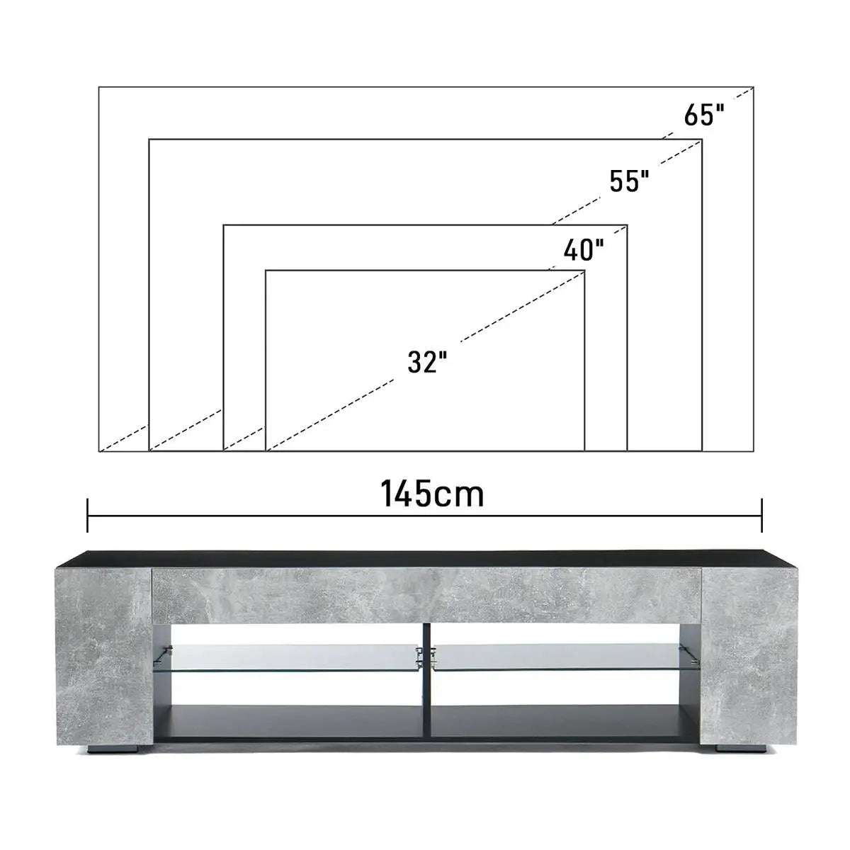 TV Stand Bookshelves With LED Lights