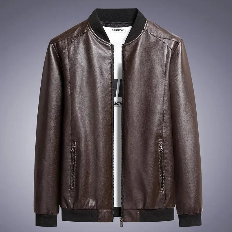 Autumn New Men Leather Coat