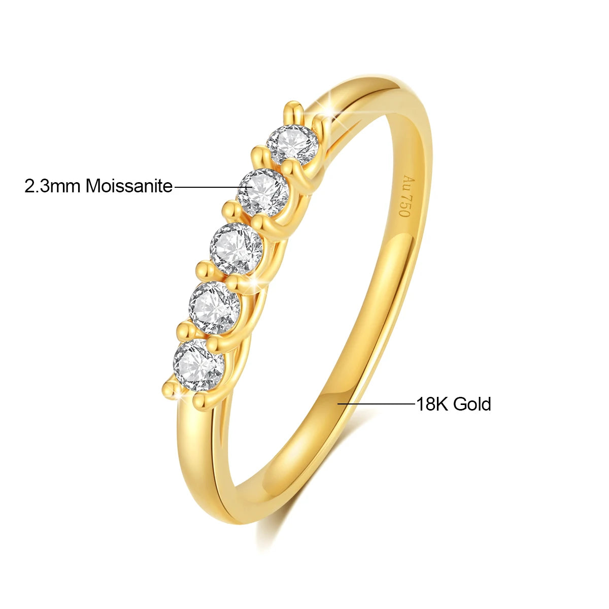 Wedding Band Moissanite Real Gold