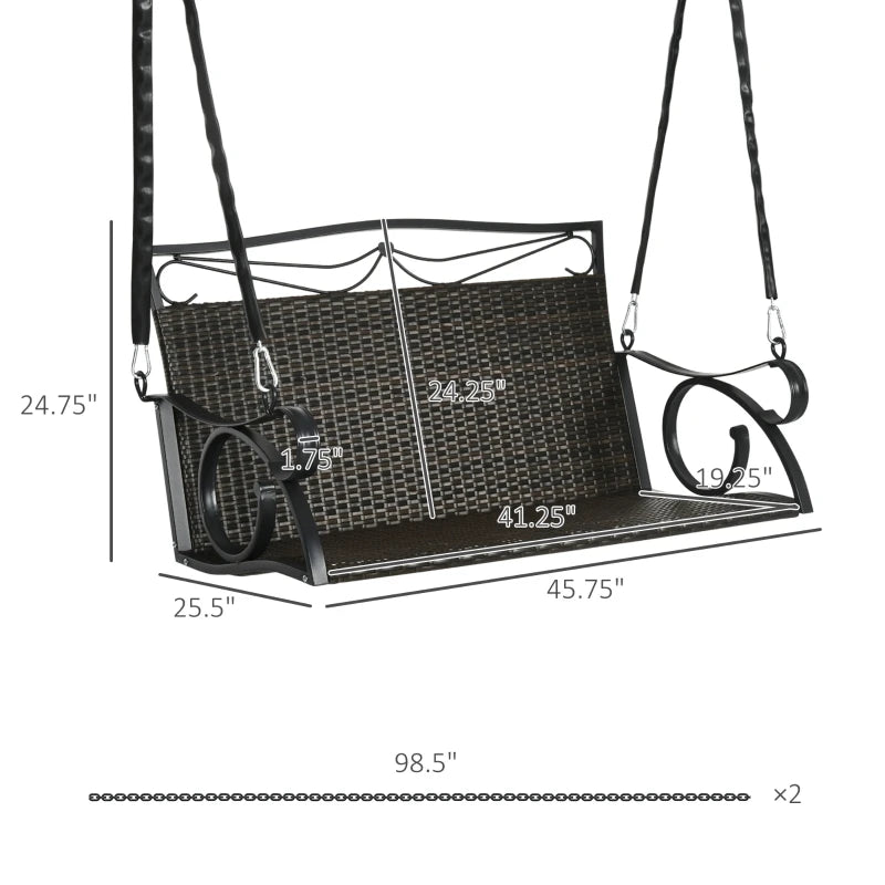 2-Person Wicker Porch Swing