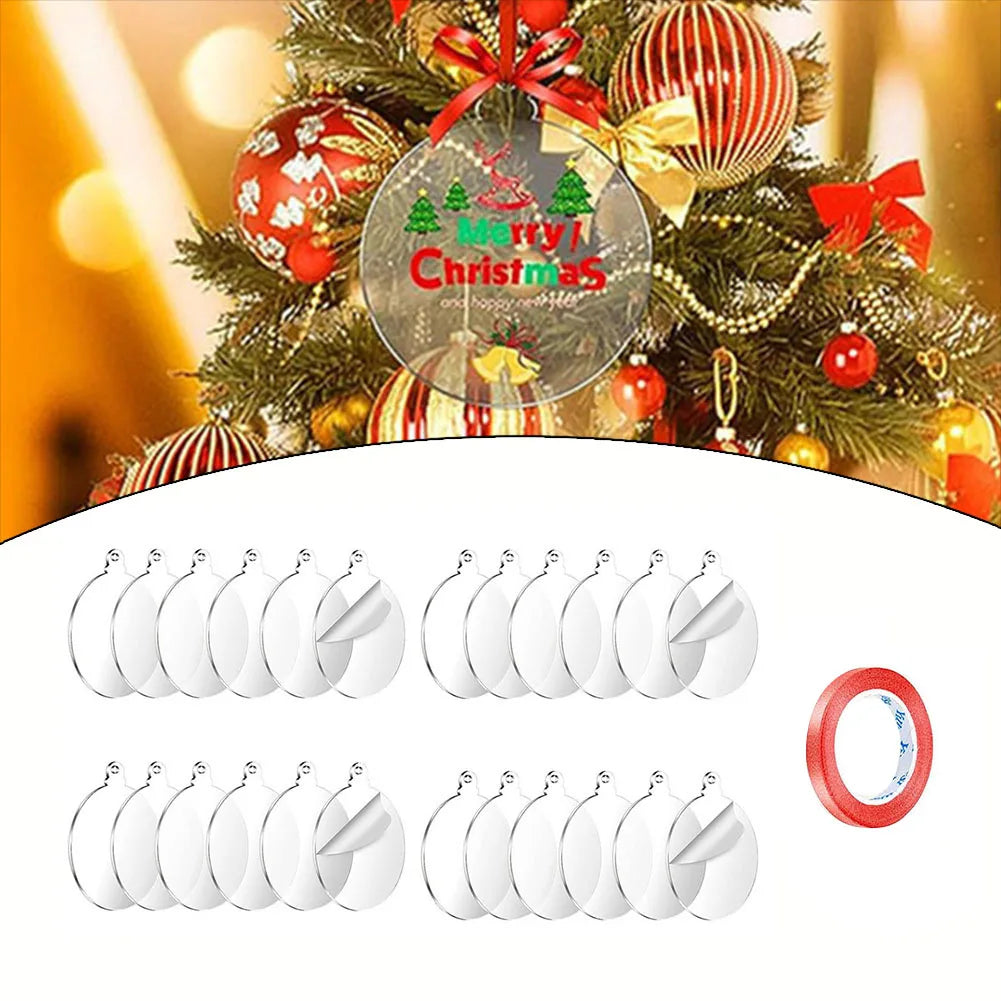 24pcs 7.5cm Xmas Acrylic Circles Discs