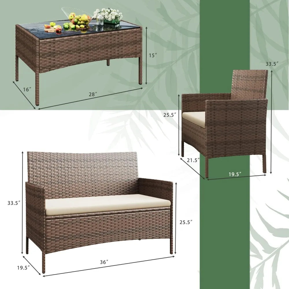 Furniture 4 Pieces Conversation Set