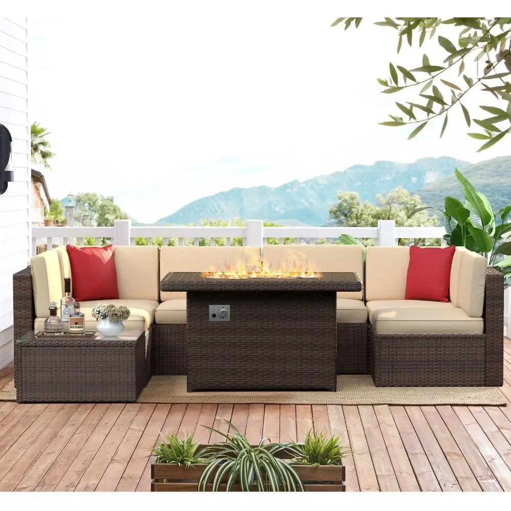 40" Fire Pit Outdoor Sofa Set