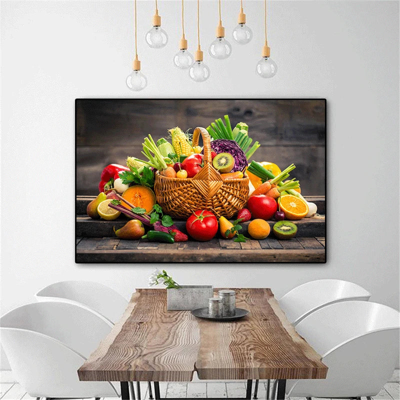 Wall Art Fruit And Vegetable Basket