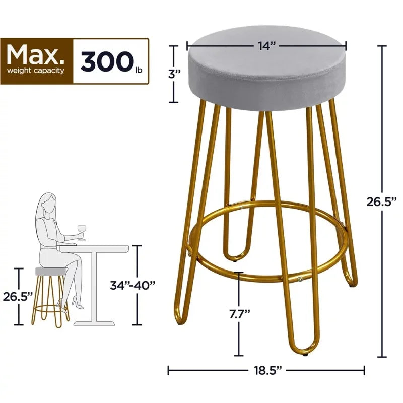 Counter-Height Barstool, Set of 2