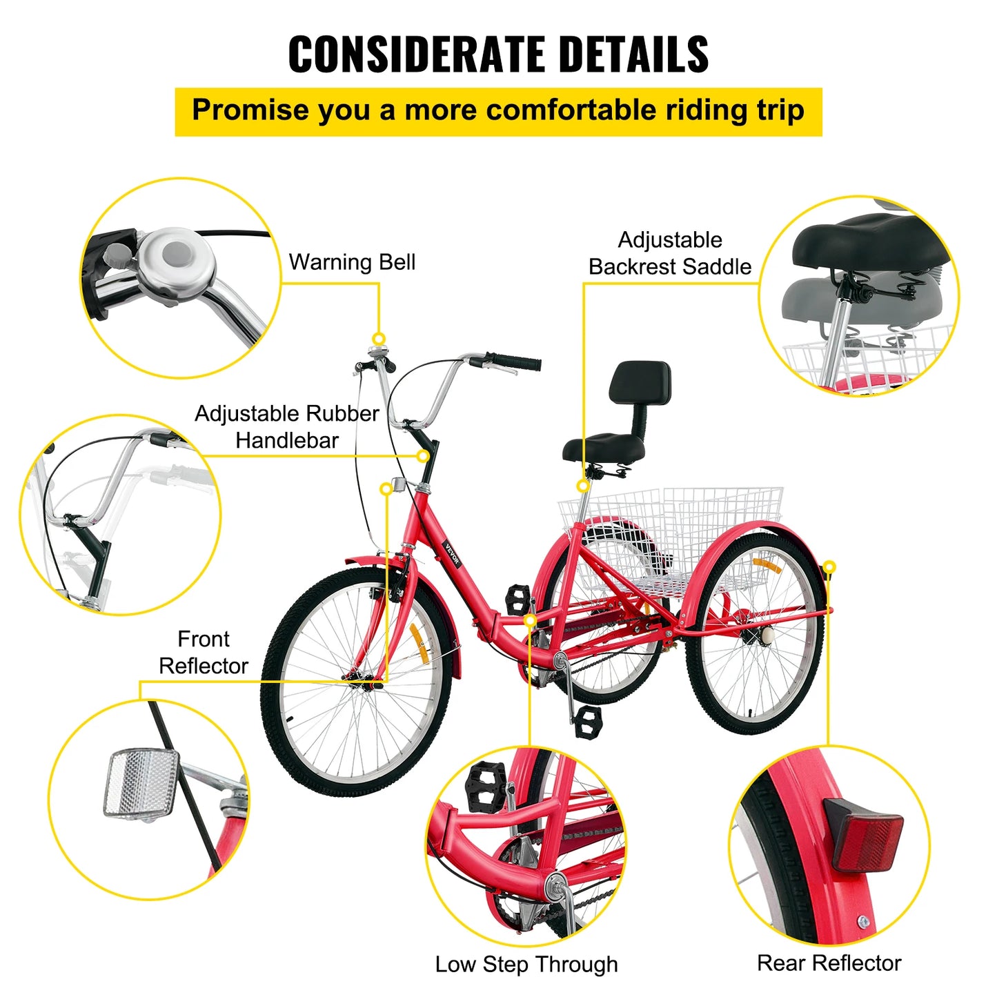 Foldable Adult Tricycle 24''