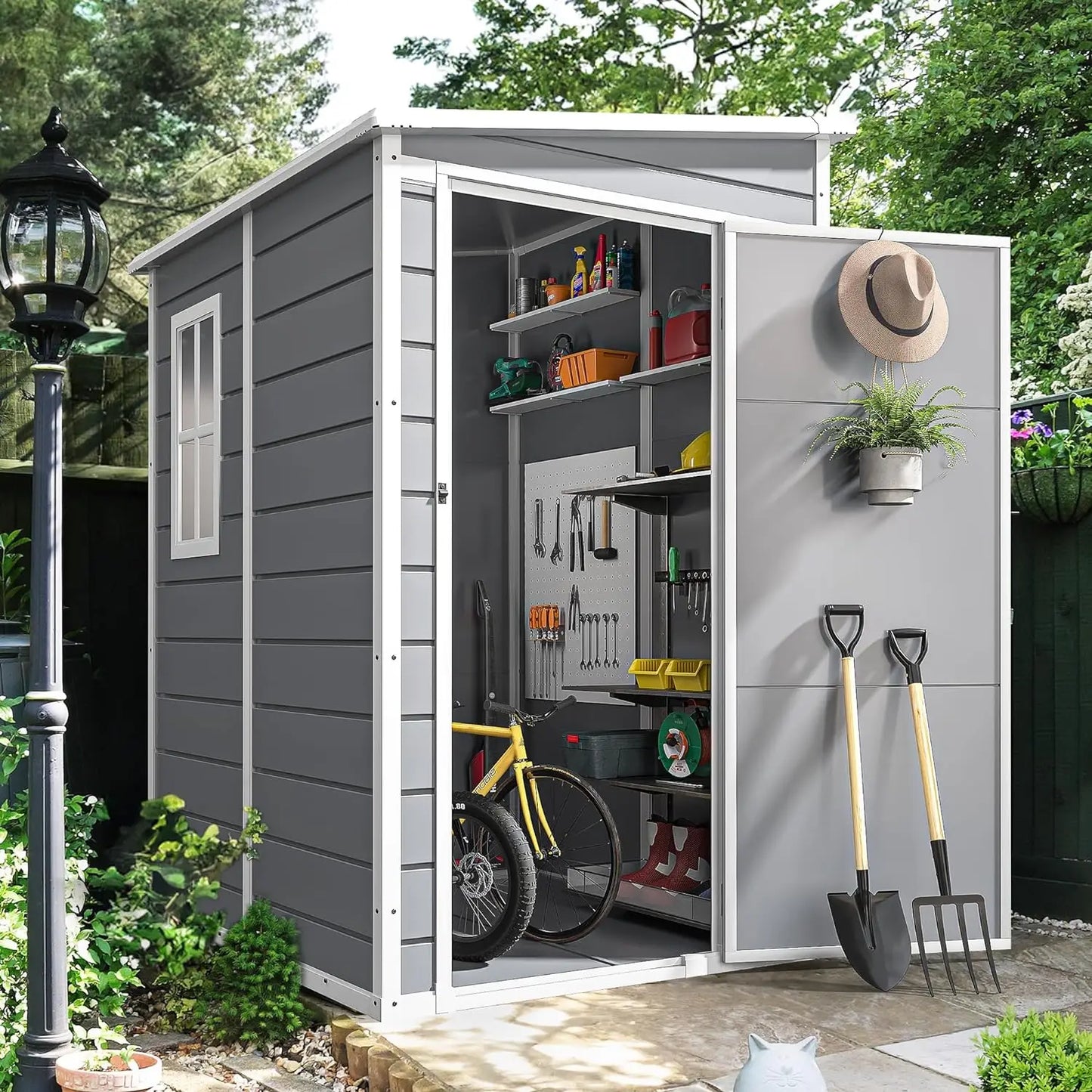 Resin Outdoor Storage Shed with Floor