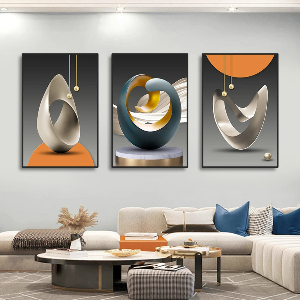 3pcs Modern Geometric Wall Art