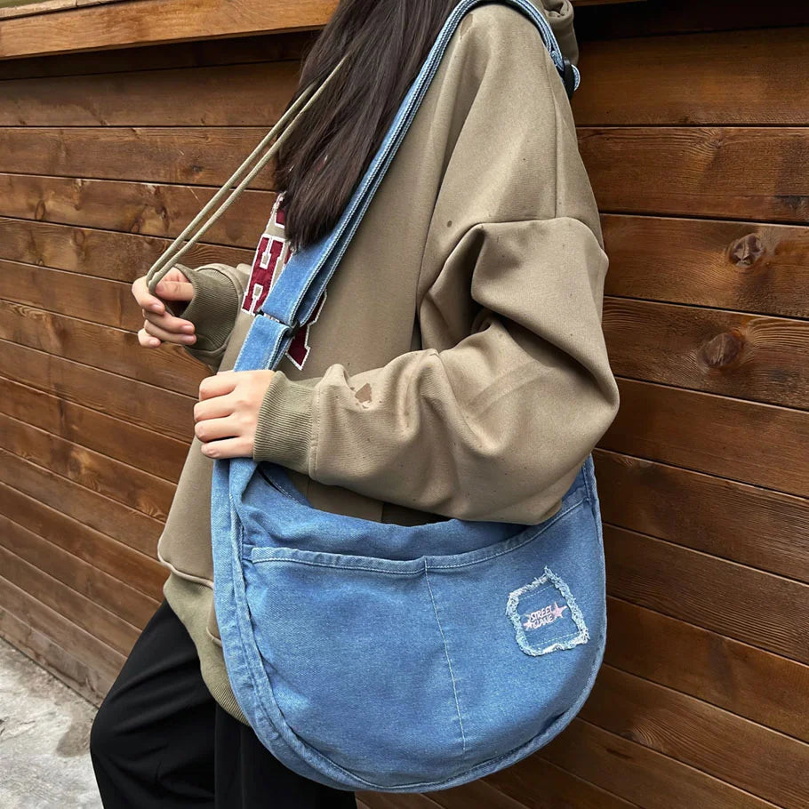 Denim Messenger Bag Women