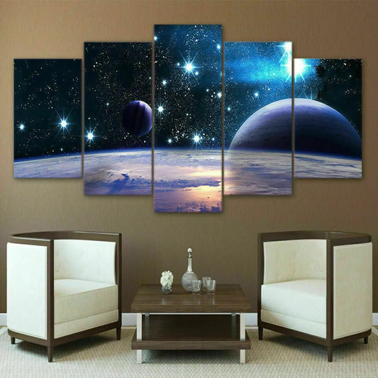 Galaxy 5 Piece Canvas Wall Art H