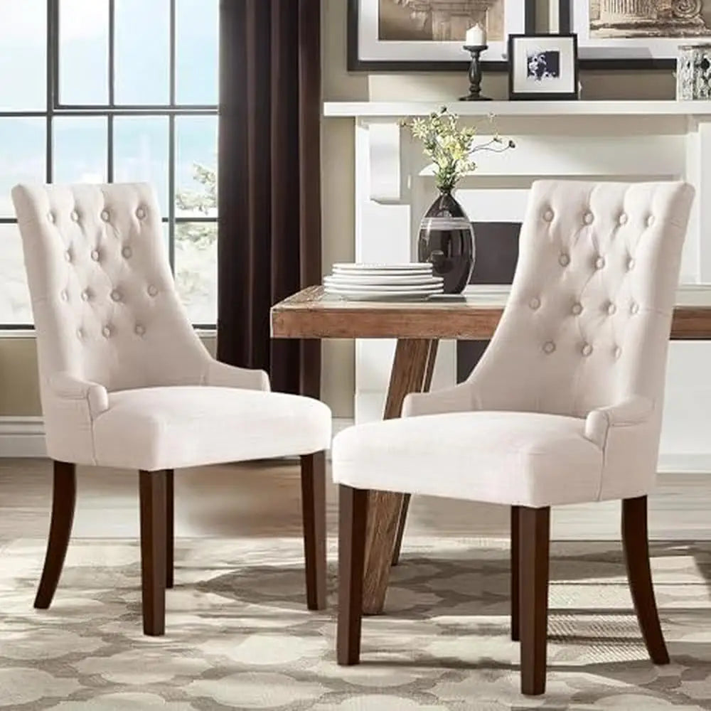 High Back Fabric Dining Room Chairs Set of 4