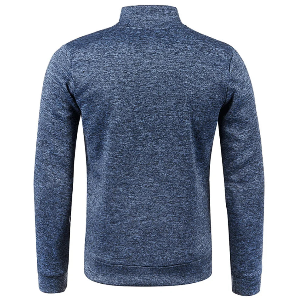 Men's Zipper Knit Long Sleeves Sweater Coat