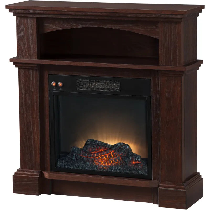 Electric Fireplace with 31 inch Mantel, Mahogany