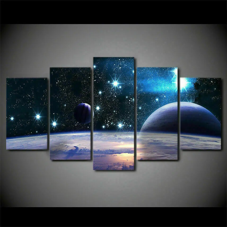 Galaxy 5 Piece Canvas Wall Art H