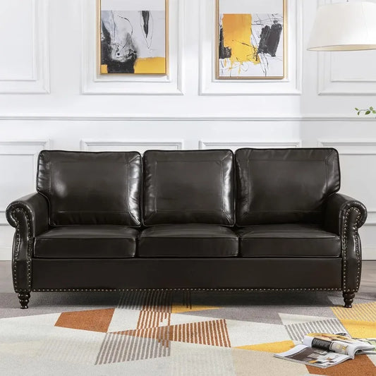 79'' Faux Leather Recliner Sofa