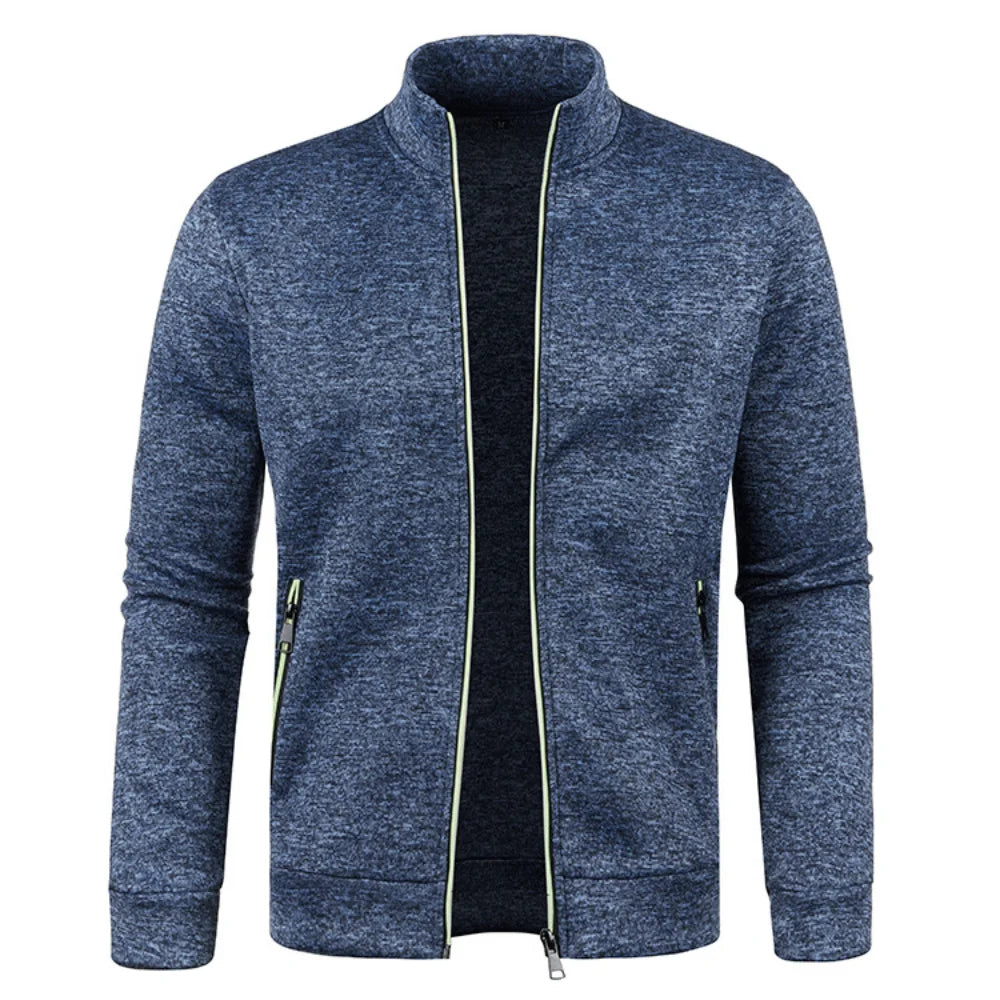 Men's Zipper Knit Long Sleeves Sweater Coat