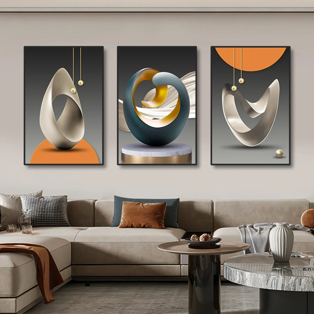 3pcs Modern Geometric Wall Art