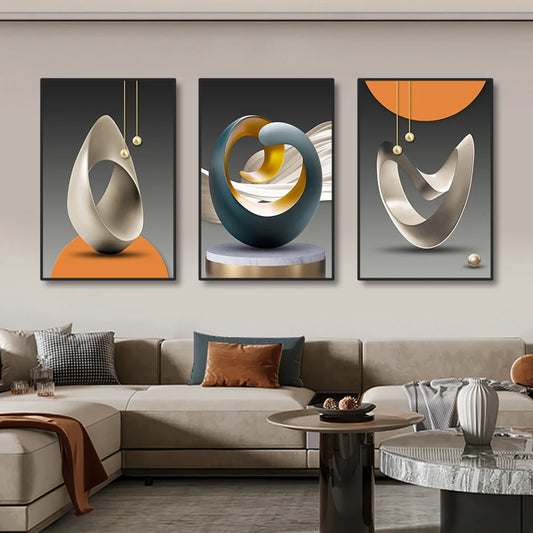 3pcs Modern Geometric Wall Art