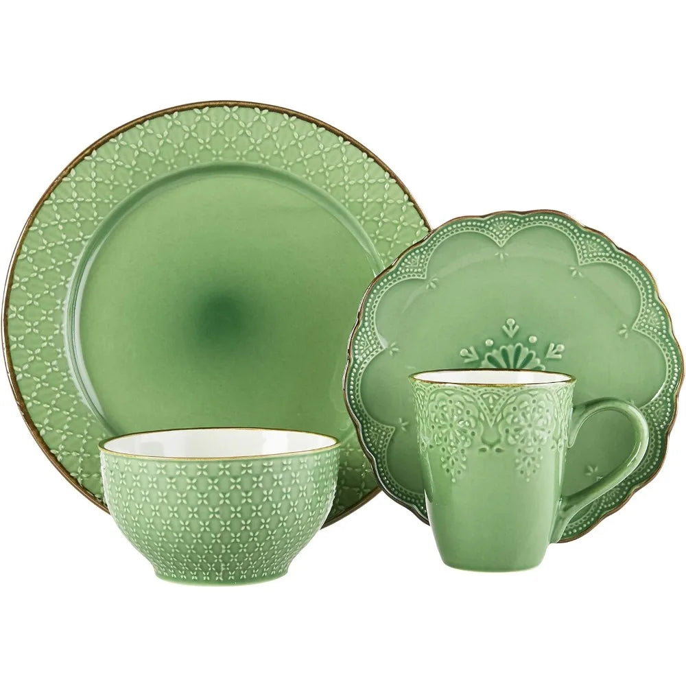 16 Piece Dish French Lace Dinnerware Set