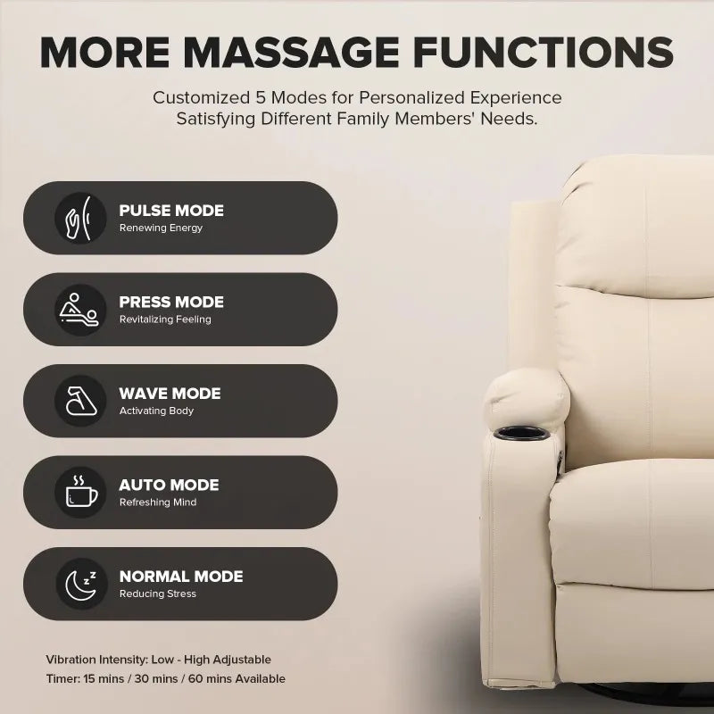 Massage Recliner Chair PU Leather Rocking Sofa