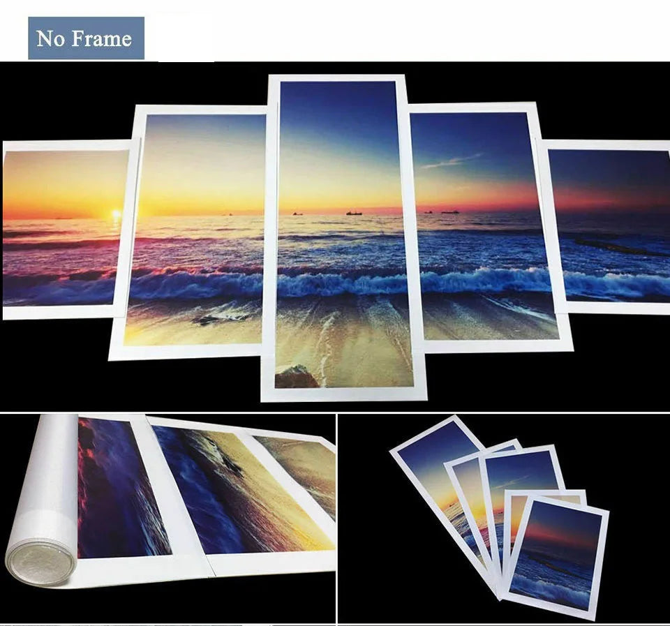 Galaxy 5 Piece Canvas Wall Art H