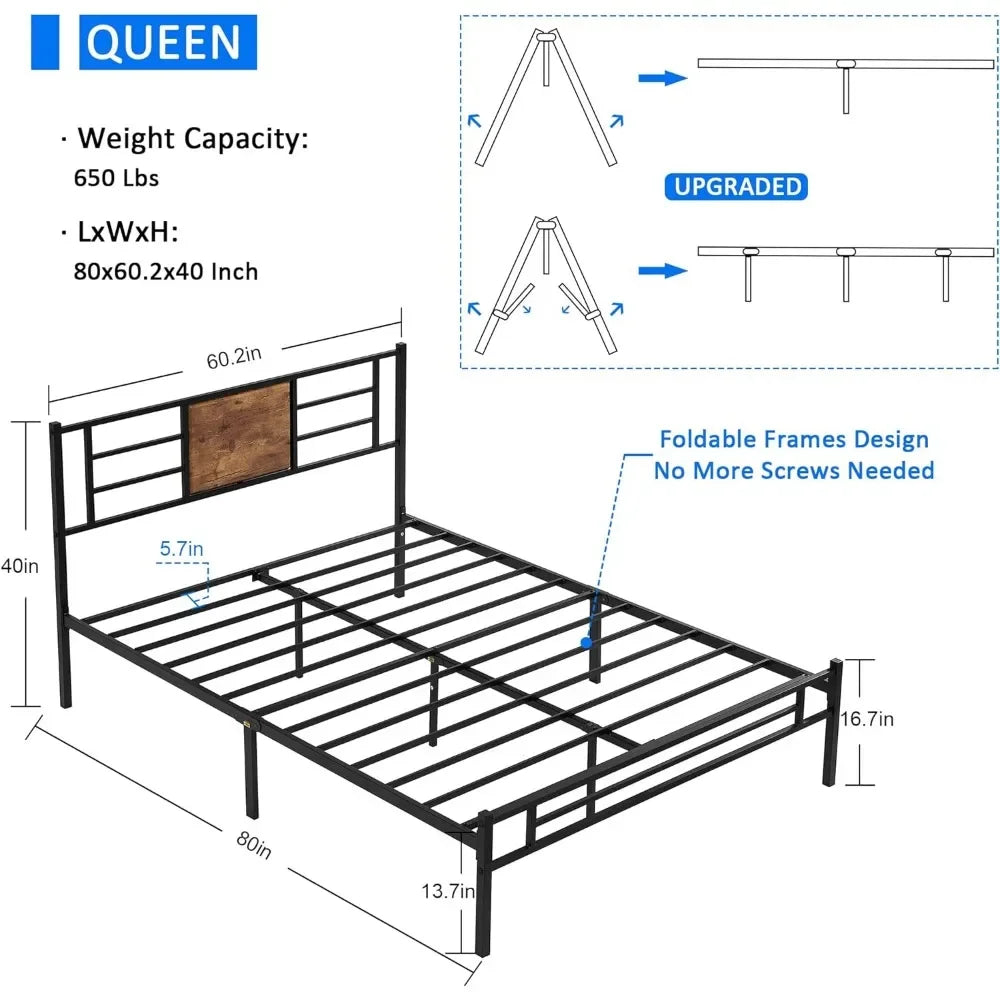 Full Size Bed Frame with Headboard