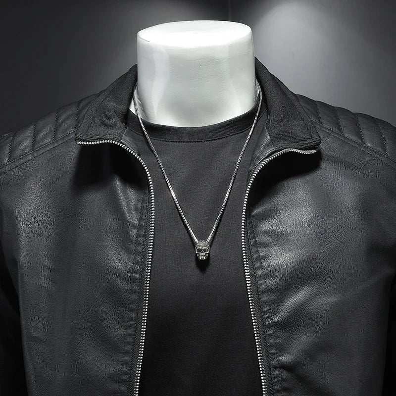 2024 Spring Moto Pu Leather Jacket