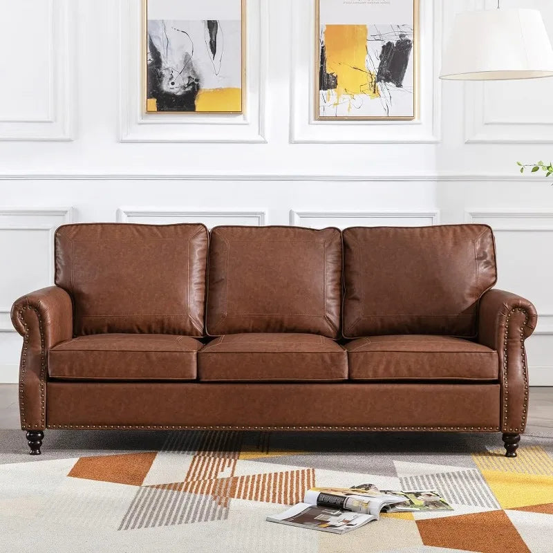 79'' Faux Leather Recliner Sofa