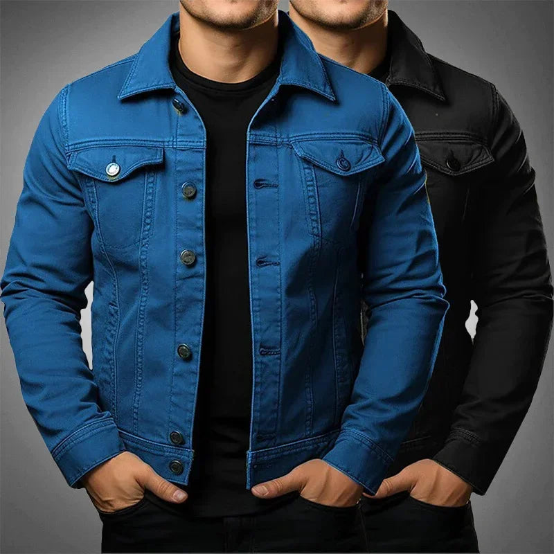 Men Casual Washed Denim Top