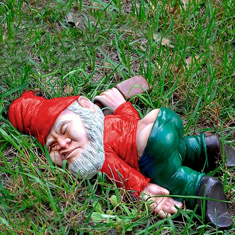 1pc Drunken Garden Gnome Statue,