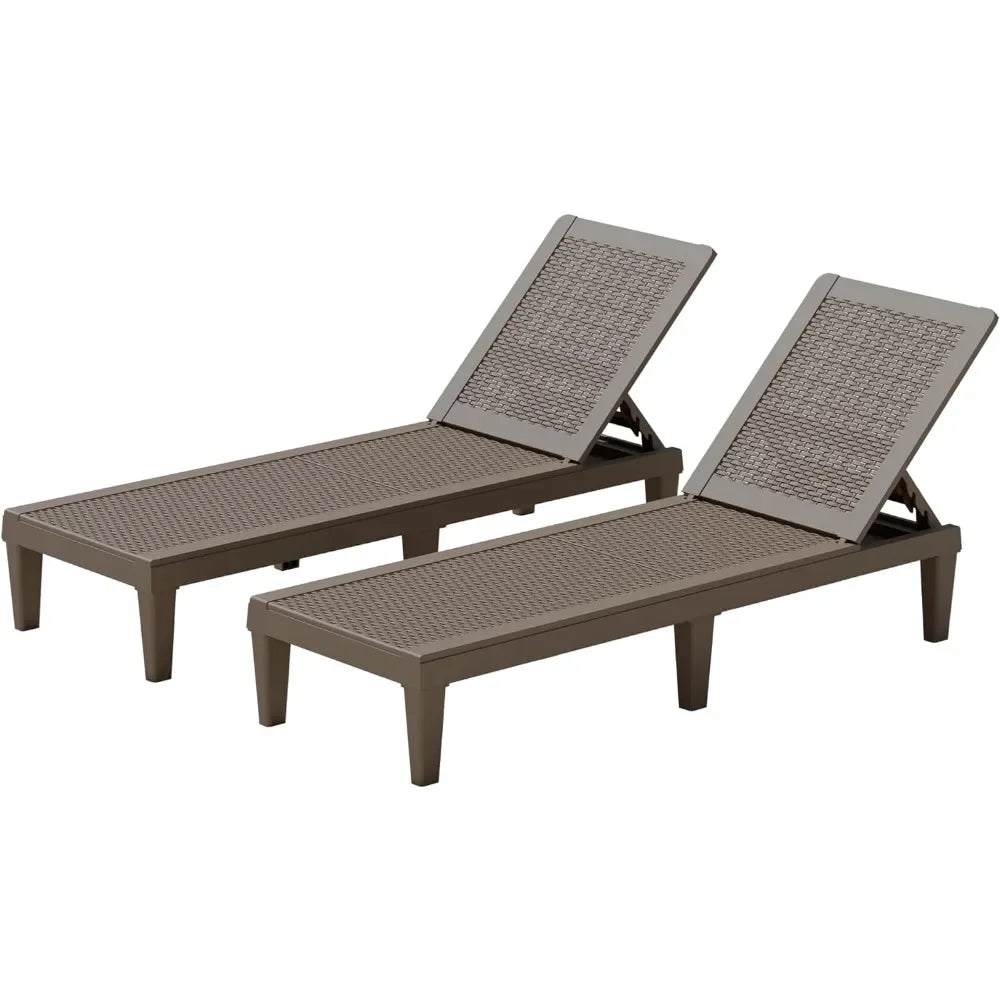 Set of 2 Outdoor Chaise Lounge Chairs