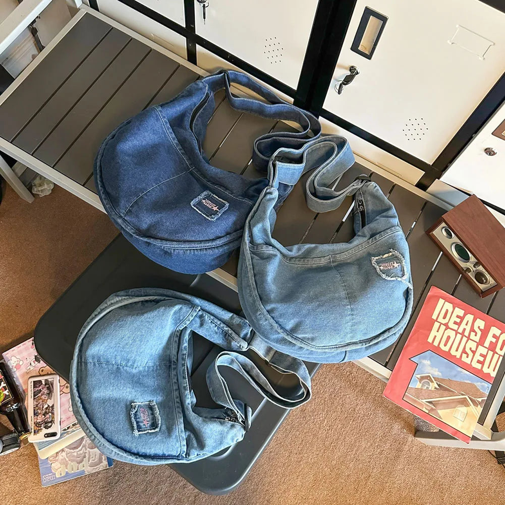 Denim Messenger Bag Women