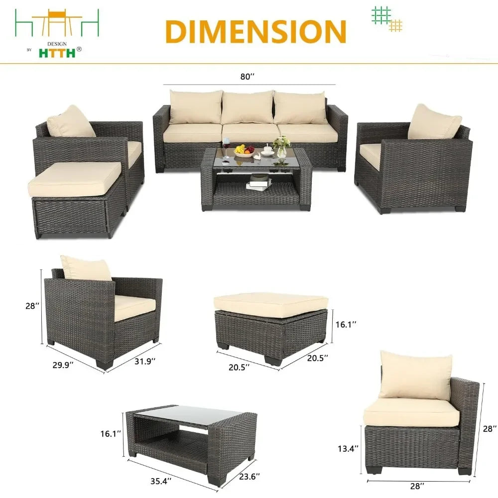 7 Pieces Patio Furniture Sets